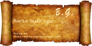 Barta György névjegykártya