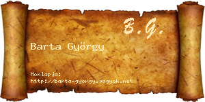 Barta György névjegykártya